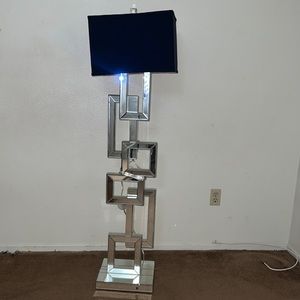 Brand new mirror standing lamp with black shade